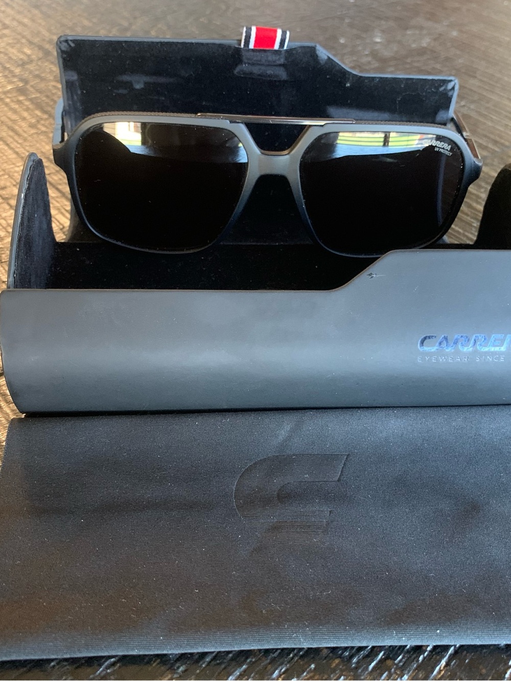 Carrera 350 Black Sunglasses with Dark Lenses